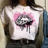 Fruit And Lips Print T Shirt New Fashion Women T Shirt Harajuku Tops Female Graphic Tee Ladies Cute Tee Shirt White Woman T-Shi