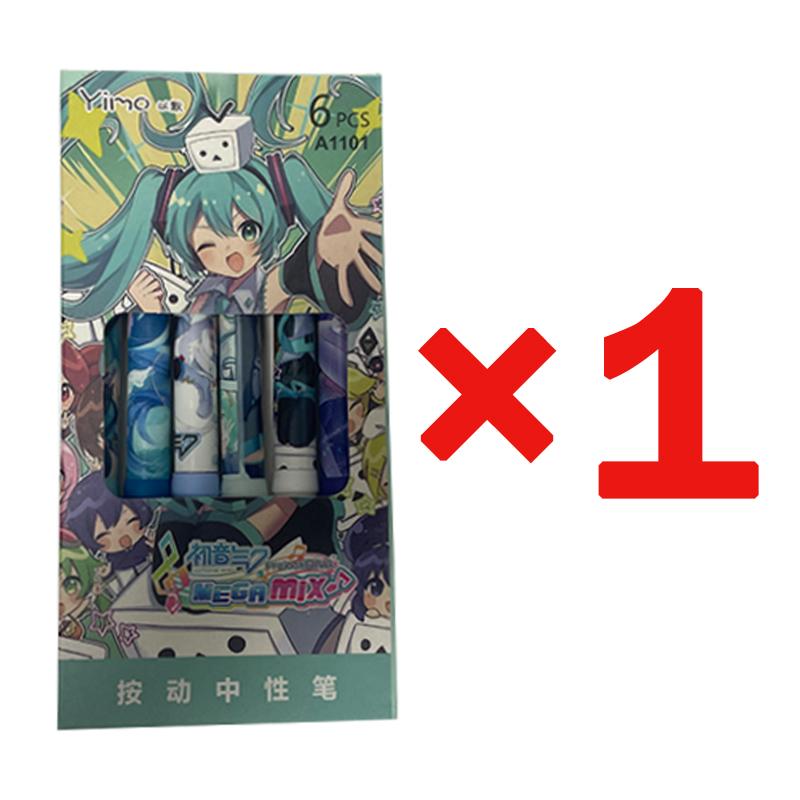 

6Pcs/Set Hatsune Miku Cute Pen 0.5Mm Black Ballpoint Pen Writing School Office Students School Office Supplies Stationery (As shown-11938)-