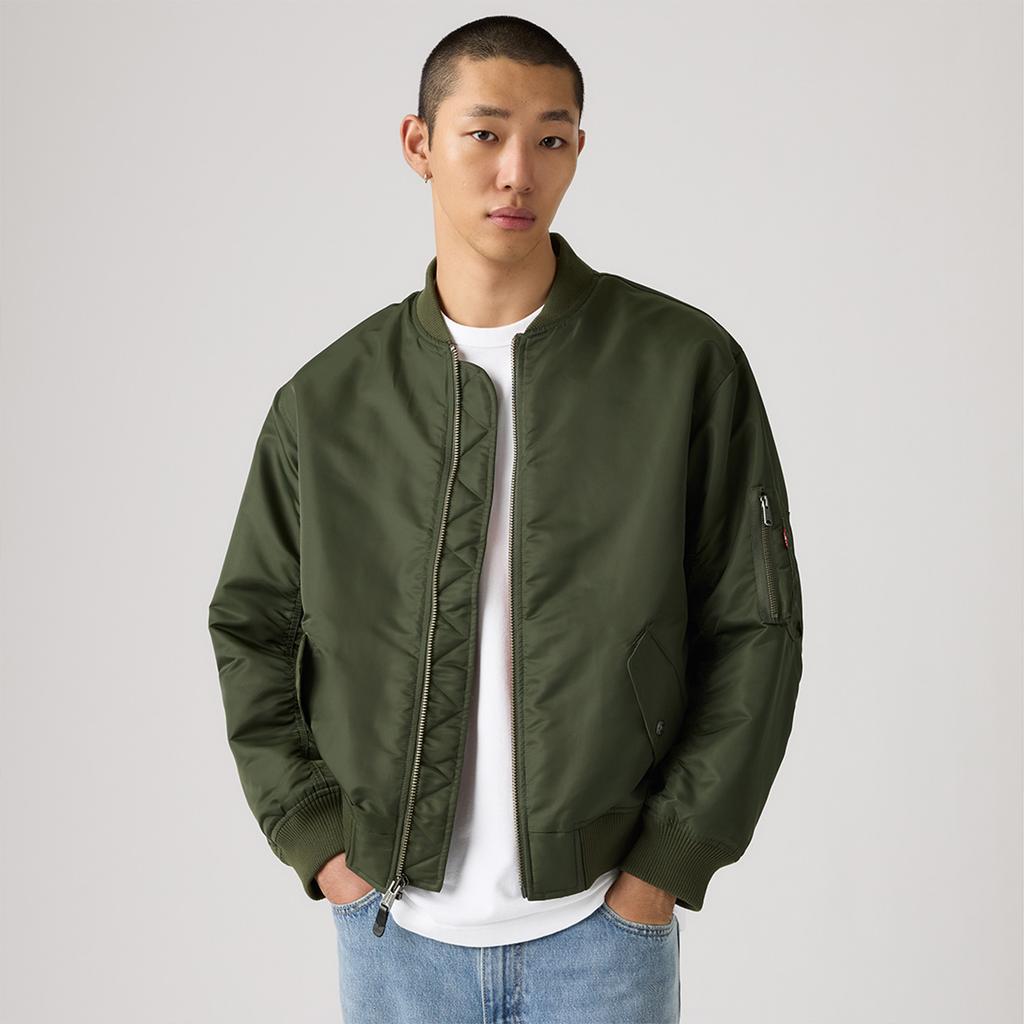 Levis Military Green Vintage Loose Comfortable Warm Fashionable Trendy Pilot Quilted Jacket Unisex jackets 005AL-0001