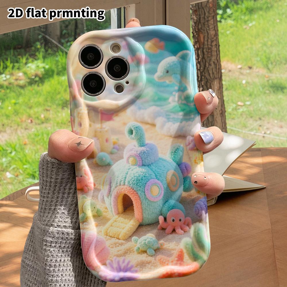 Phone Case: 2D Flat, Suitable for iPhone 18, 17, 16, 15, 14, 13, 12 Pro Protective Cases, Underwater Beach World, Perfect Christmas and Halloween Holi