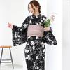 Yukata Set with Heiko Obi Crinkled and Modern Floral Summer Fireworks Free Size [GRAXIA] Women's 2-Piece (Sash), Fluffy, Pattern, Festival, Display,