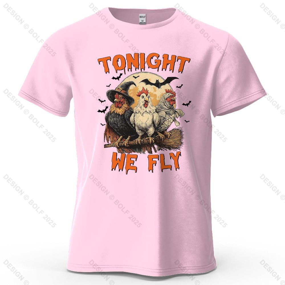 Witch Chicken Magic Printed Tshirt Cotton Loose Version Halloween Costume Printed Tshirt Womens Top Streetwear