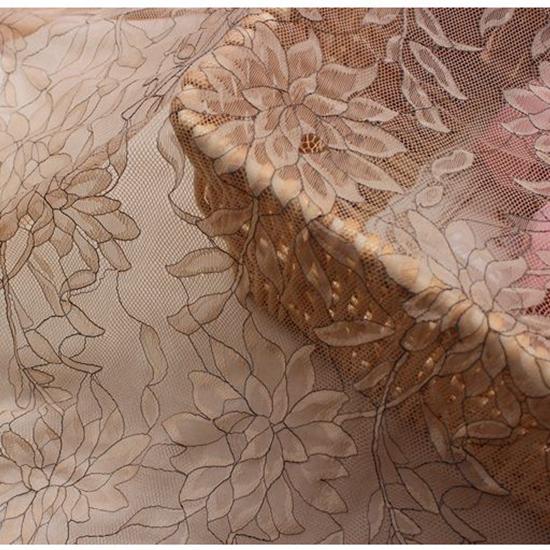 3 Meters Eyelash Lace Fabric,White Black Two-tone Eyelash Lace Trim Soft Red Skin Tone French Bilateral Flower Lace Fabric 150CM