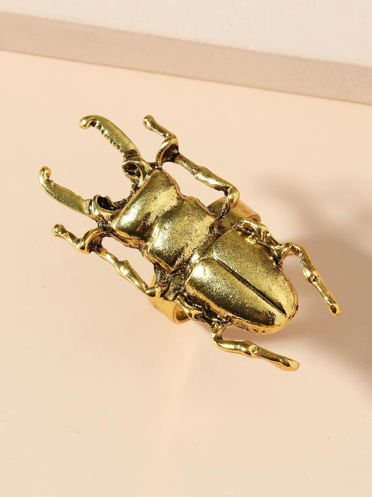 European & American Bold Cicada Beetle Ring - Unisex, Adjustable Index Finger Accessory.