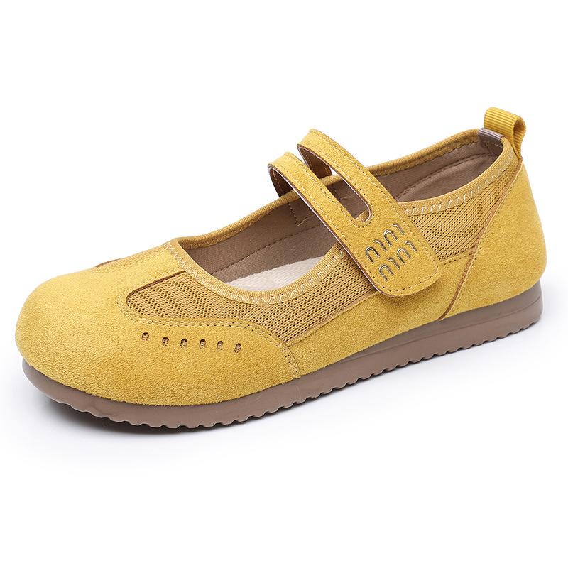 New Shoes Women's Casual Fashion Versatile Double Buckle Velcro Non-slip Wear Comfortable Breathable Women's Single Shoes