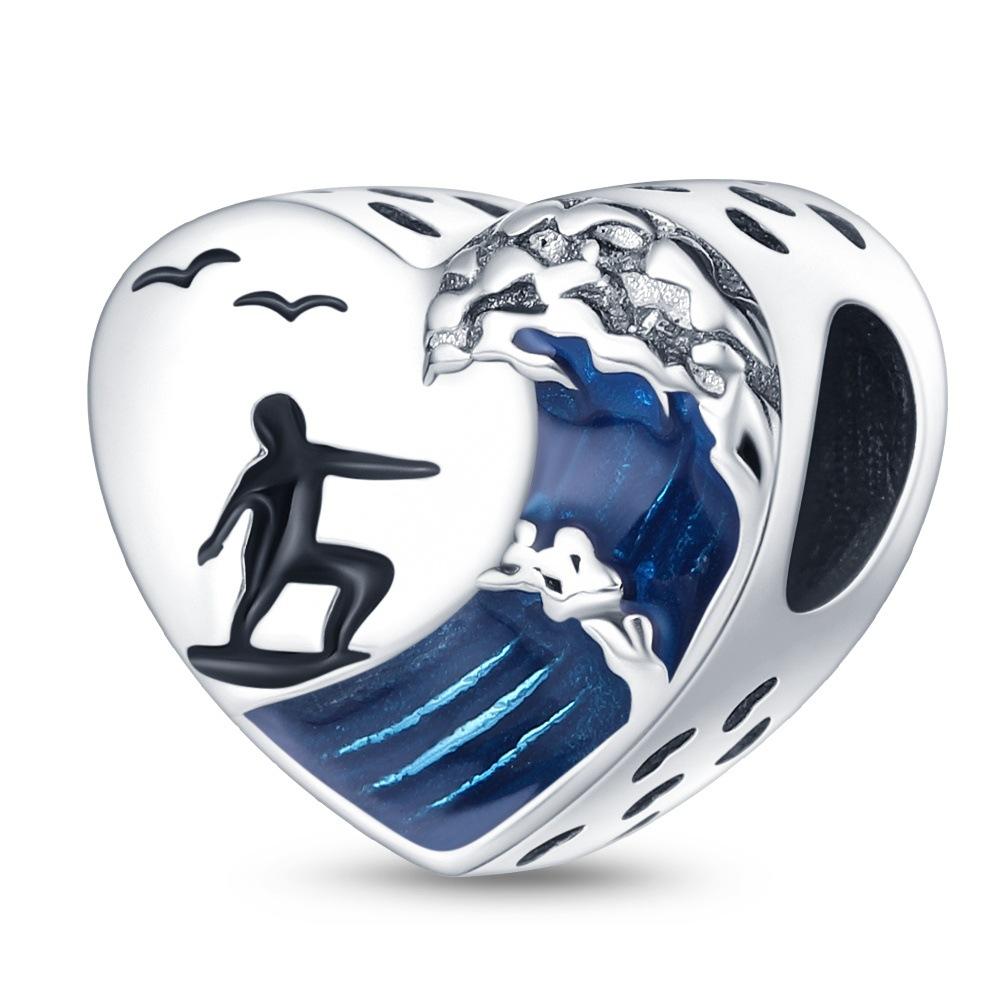 DIY Heart Charm Pendant Beads For Handmade Necklace Bracelet Jewelry Making Accessories