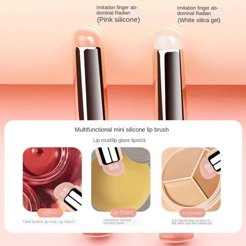 Multi-Use Mini Concealer Brush Round Head Lipstick Brush Portable Silicone Lip Brush