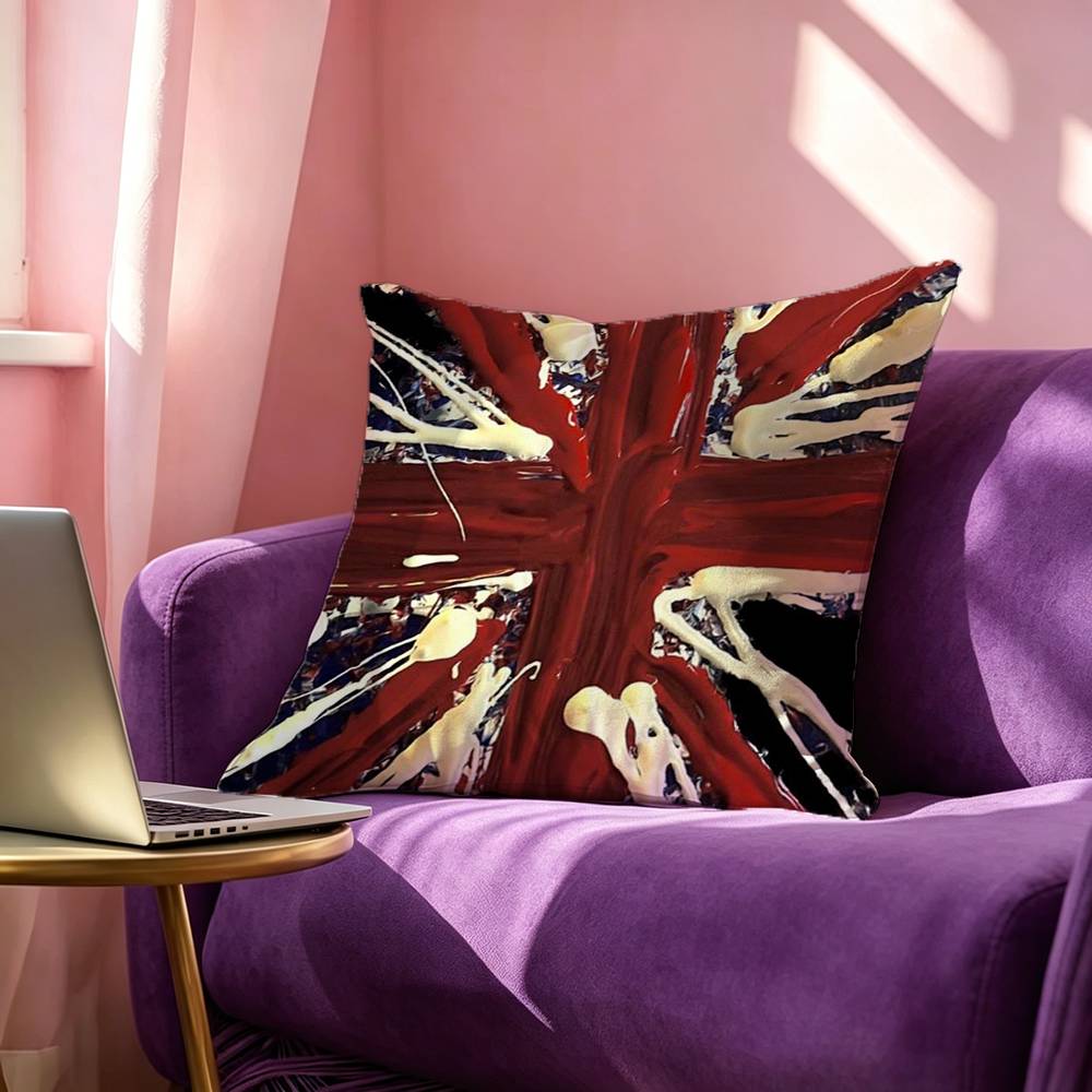 British National Flag Culture Pillow Case Square DoubleSided Sofa Cushion Cover Bedroom Bedside Pillow