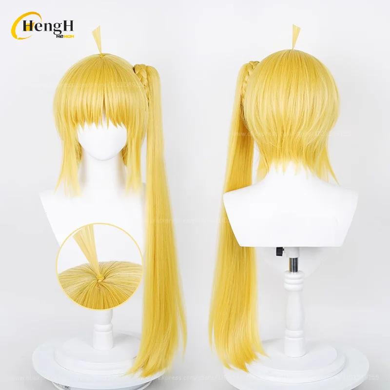 Ijichi Nijika Synthetic Hair Anime 80cm Long Yellow Ponytail Clip Cosplay Anime Wig Heat Resistant Hair Halloween Wigs