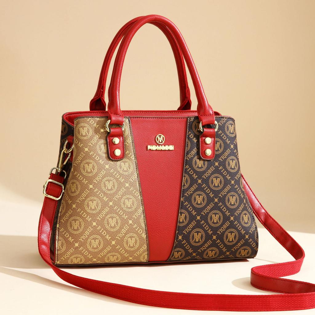 Pu women's bag 2025 new bag polyester tote bag high-end sense large capacity shoulder messenger handbag women