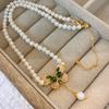 Vintage Oil Painting Natural Freshwater Pendant Fine Pearl Necklace Female Medieval Style Light Luxury Unique Female