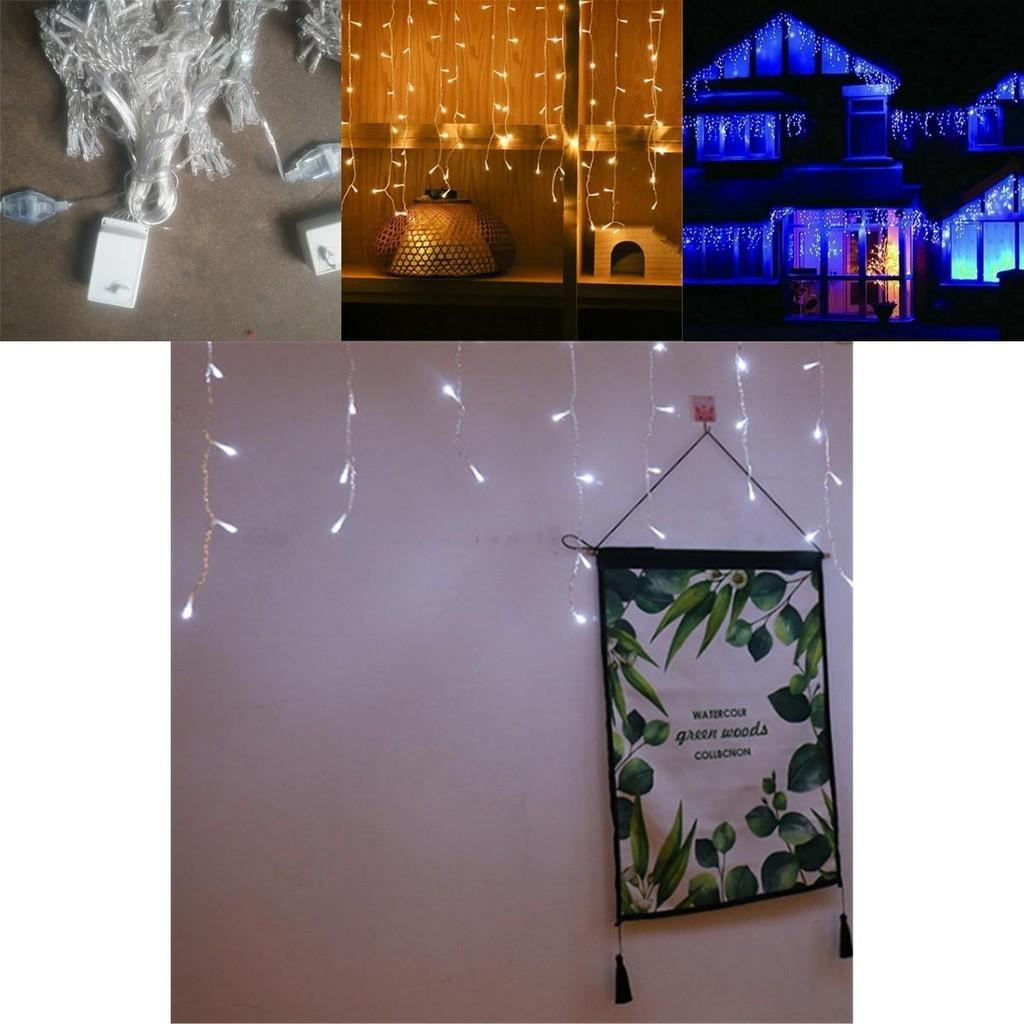 Romantische 4-40 m lange LED-Lichterkette mit Eiszapfenmuster für Weihnachten, drinnen und draußen, Hochzeiten und Partys