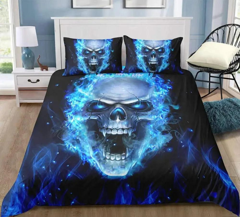 3D Printed Floral Skull Duvet Cover Set Mandala and Sugar Skull Bedding Sets Skeleton Bones Roses Floral Quilt Cover King Size