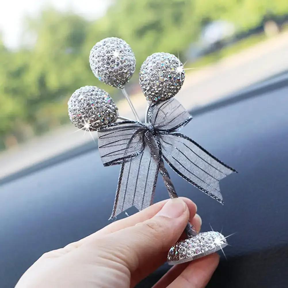 Creative Rhinestone Balloon Crown Car Center Console Decorative Ornaments Dashboard Cute Decor Bling Car Accessories Interior