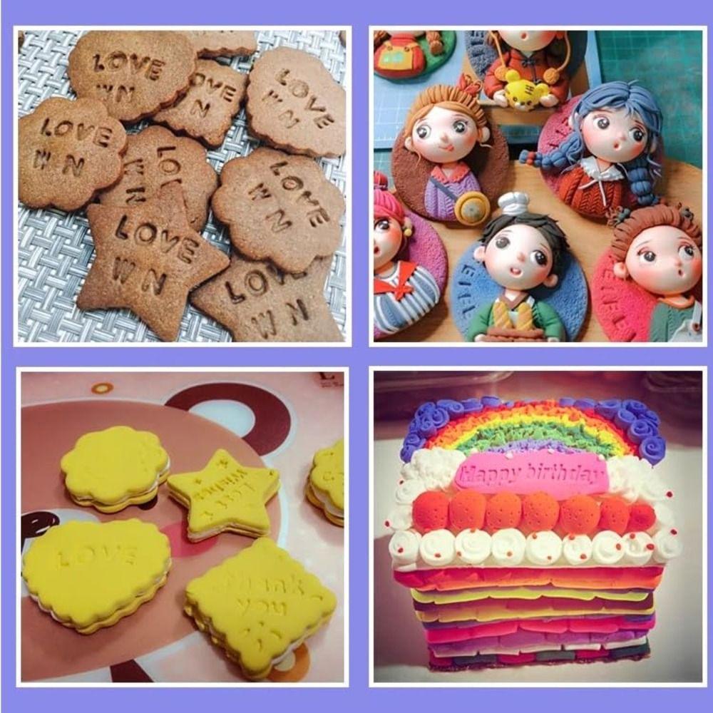 PP + Silicone Alphabet Cookie Stamp Alphabet Shape Letter Fondant Stamp  DIY Craft