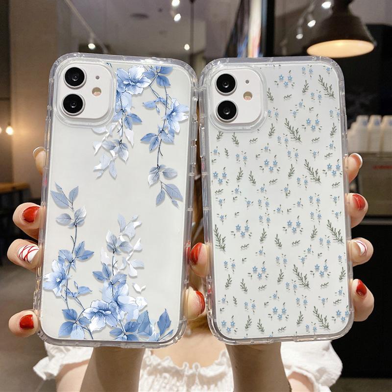 Flower Phone Case For For Iphone 17 Case For Iphone 1 13 14 11 12 16 Pro Max 7 8 Plus 12 13 Mini XR SE Soft Silicone Transparent Cover