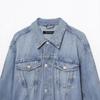 TAOP&ZA Spring/Summer Women's Commuter Denim Jacket with Turn-Down Collar and Long Pants