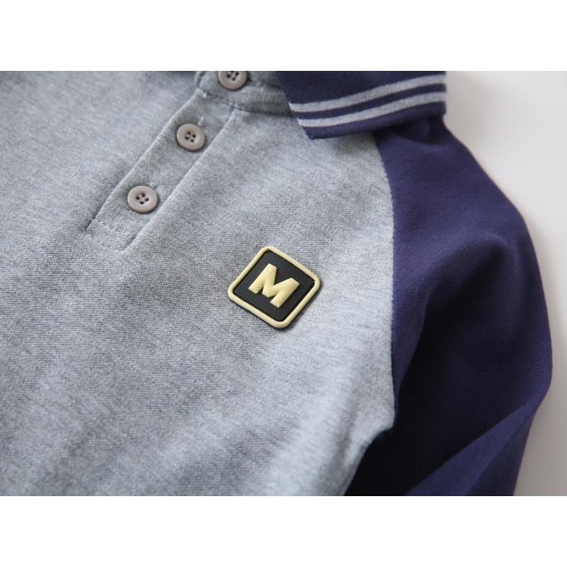 Boys Kids Long Sleeve Turn Down Collar Patchwork Polo Shirt Casual Top