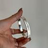 Classical Carving Brushed Starry Point Diamonds Texture Circle Silver Bracelets for women Simple Wide Bracelet Party