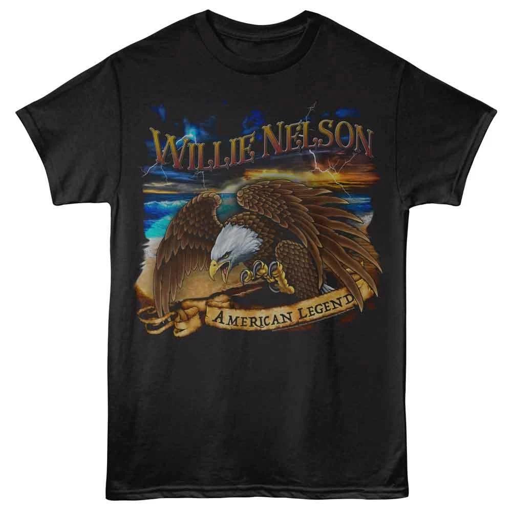 Willie Nelson - Lightning Eagle - Officially Licensed - Black Solid Front Print XXXL