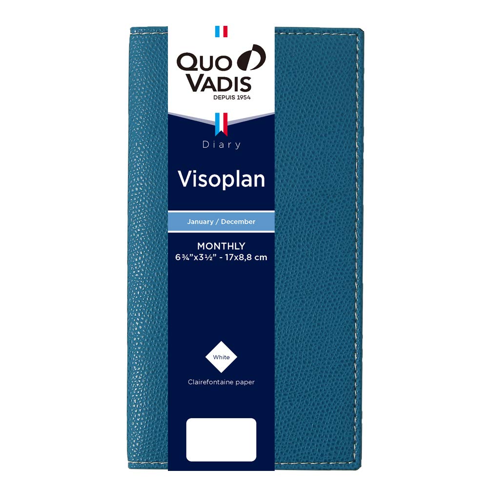 

QUOVADIS [Издание 2025] Дневник-блокнот Visoplan/Club (Ежемесячный блок/Начинается в январе/Тонкий размер 17 x 8,8 см) Синяя Пласса QUOVADIS qv36702bp