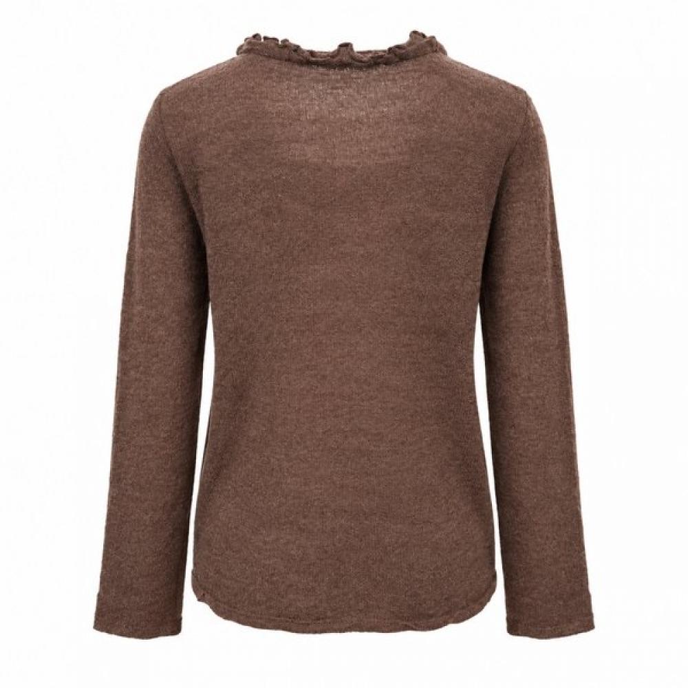 Ggpx New York Frill V Neck Ribbon Silhouette Knit Gq9kp015f