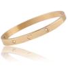 8MM Three-Color Heart Titanium Steel Bracelet with Rhinestones for Women
