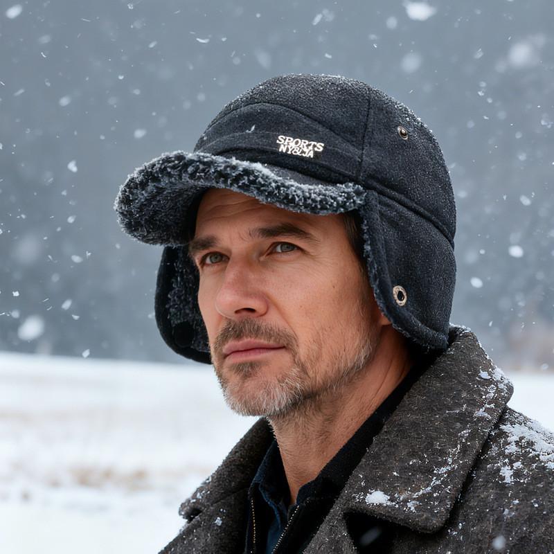 Cotton Winter Beanie Hat For Men With Ear Flap Warmth And Windproof Protection For Outdoor Activities