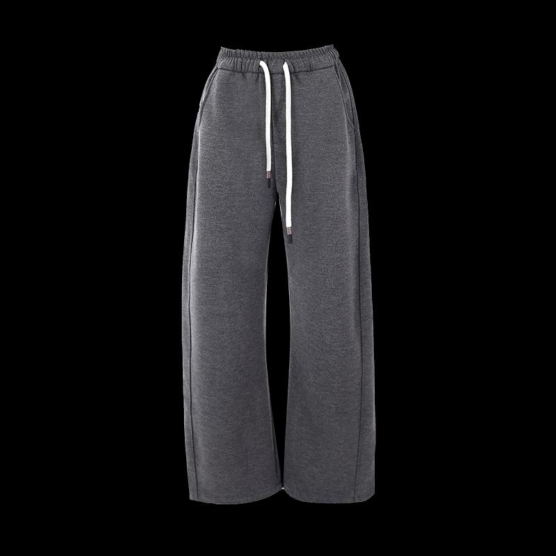 Women's High-Waist Solid Color Casual Long Pants