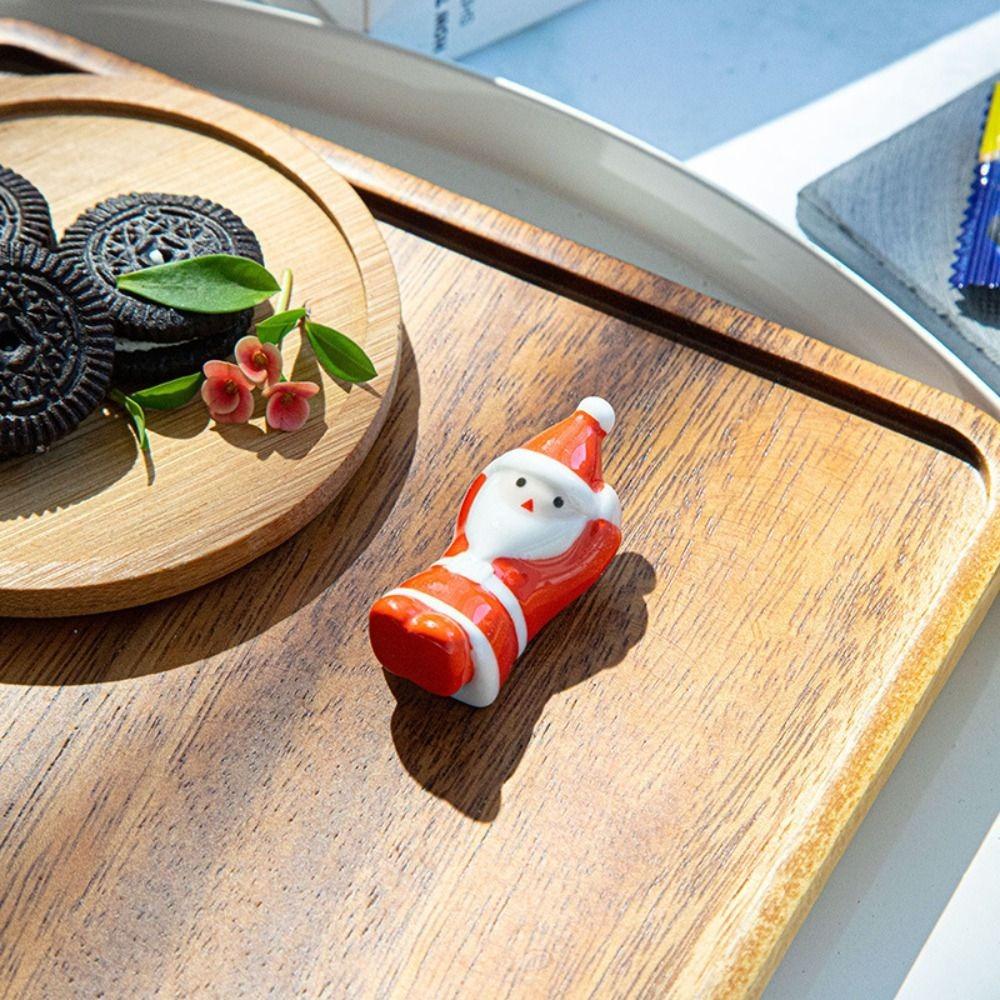 Chopstick Holder Ceramic Pen Rest Spoon Fork Rest Stand Desktop Ornaments Calligraphy Pen Holder Christmas Ornaments Penmanship