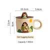 JUSTINLAU Ceramic Mug Valentine's Day Gifts Breakfast Coffee Milk Oat Cup Creative Couple Cup with Handle Home/Office Water Cups