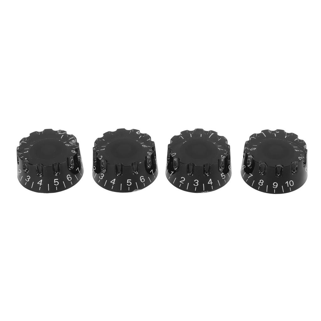 4Pcs Guitar Knob Plastic Professional 24 Fine Splines Bass Control Knob Replacement Black