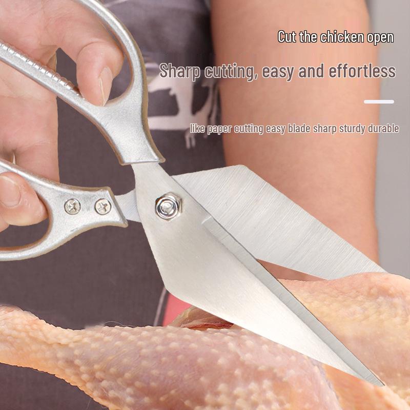 High Hardness Stainless Steel Kitchen Scissors – Sharp & Powerful for Cutting Chicken, Duck, and Goose Bones
