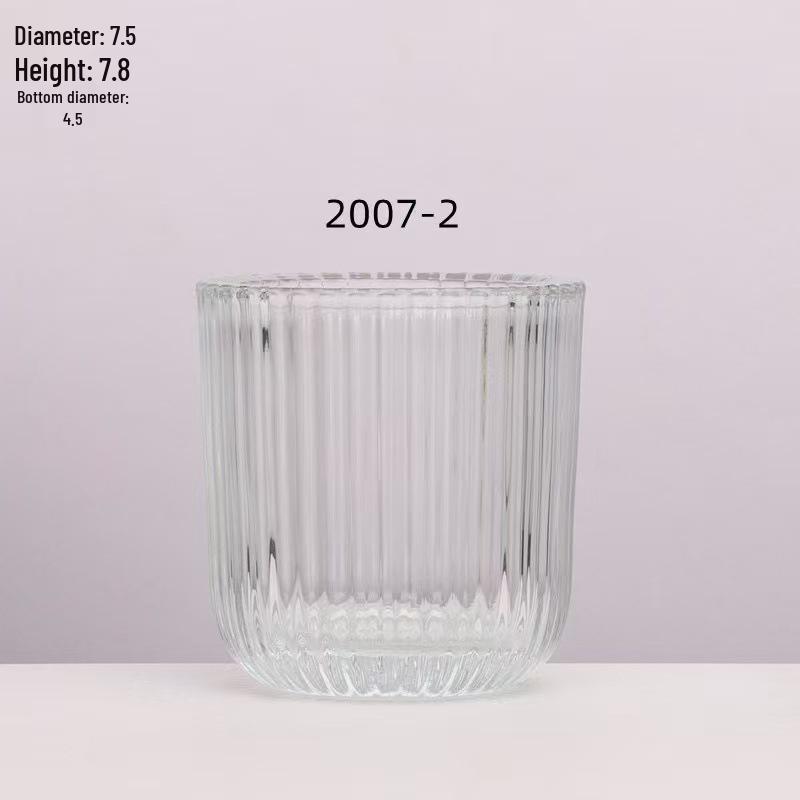 Thickened European Stripe Glass Candle Jar with Arched Bottom