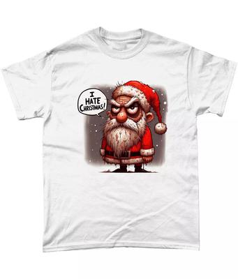 I Hate Christmas T Shirt Anti Xmas Grump Funny Gift Sarcastic Novelty Santa