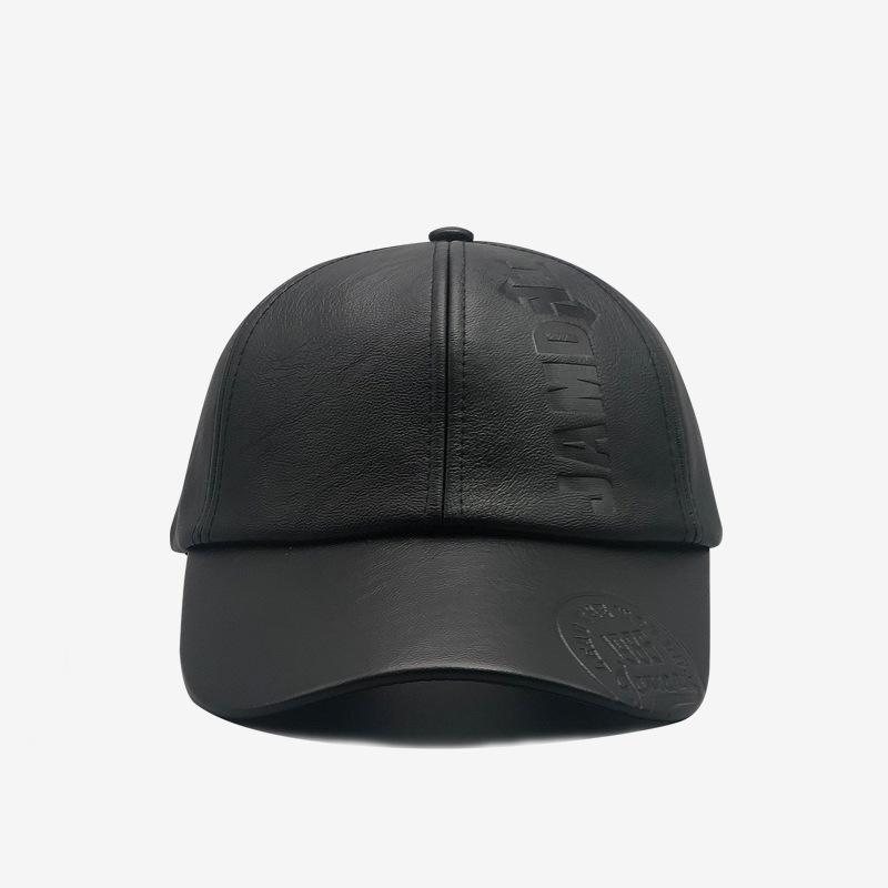 Czapka baseballowa unisex ze skóry PU na jesień i zimę - wiatroszczelna i ciepła