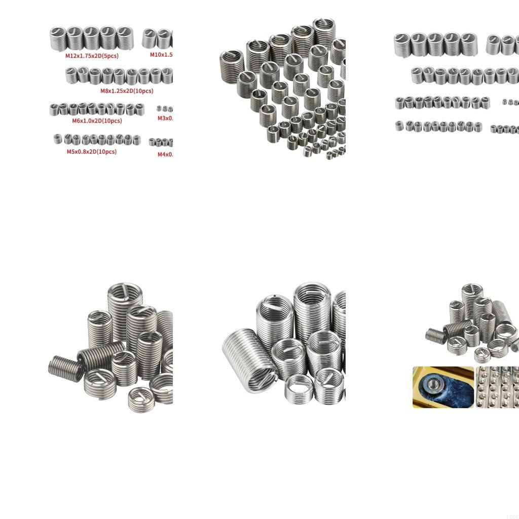 60pcs Steel Wire Thread Inserts Mechanical Engineering Thread Solution for Enhances Thread Strength & Easy Installation CN