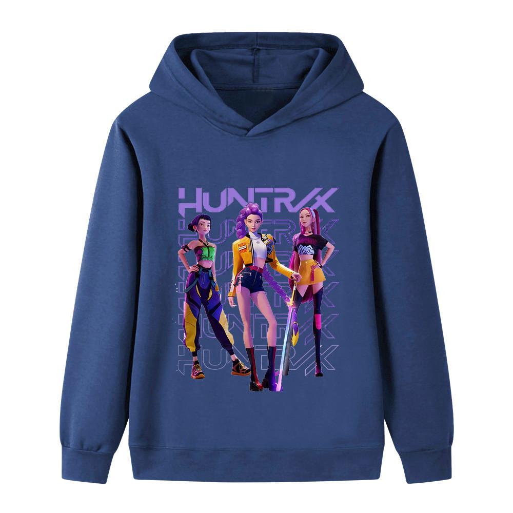 B1235 Kids Boys Girls Kpop Rumi Zoey Mira Print Long Sleeves Hoodie