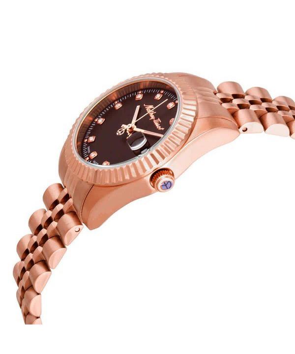 Mathey-Tissot Orologio da donna Mathy III tono oro rosa in acciaio inossidabile quadrante marrone al quarzo D810PRM