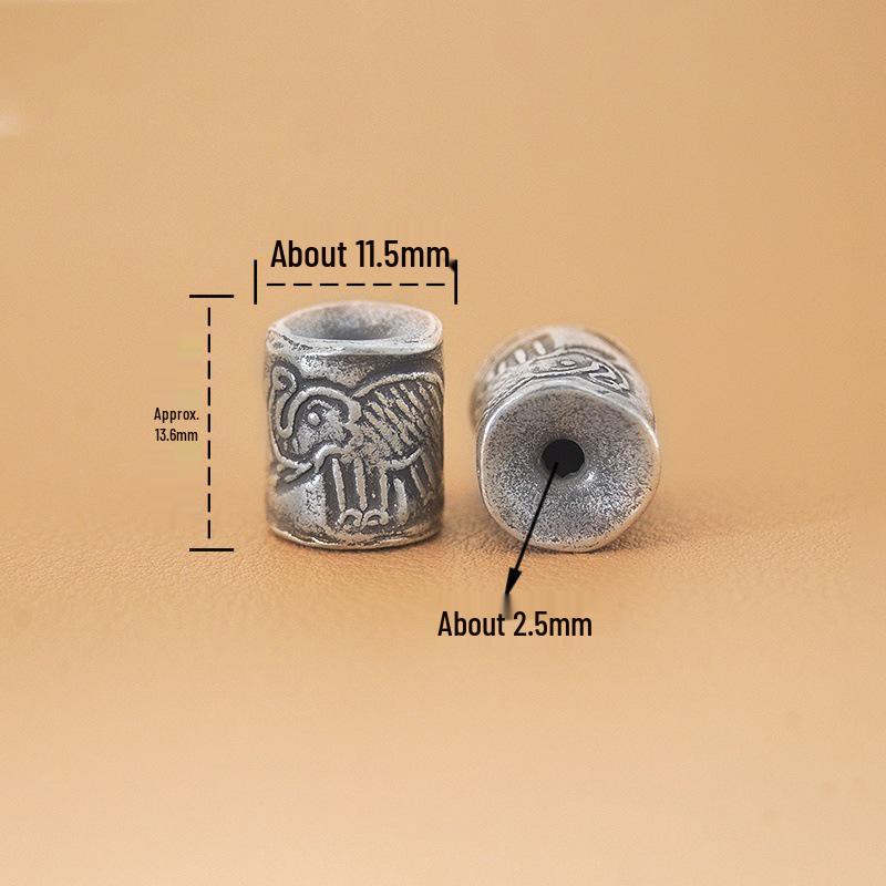 Thai Silver Retro Elephant Beads Bracelet DIY Accessories