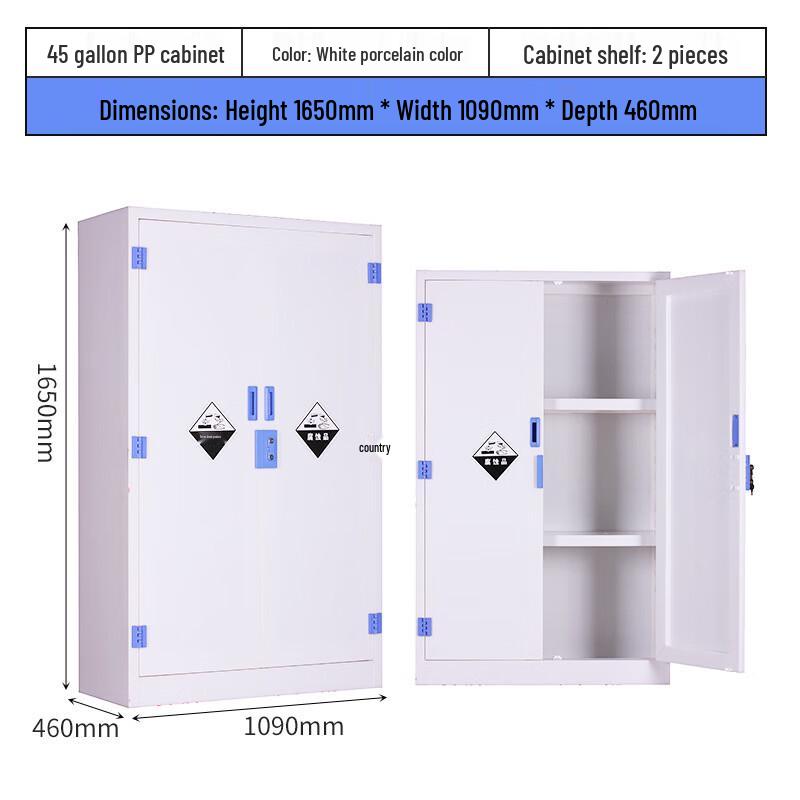 Yuanzu 90 Gallon PP Lab Chemical Storage Cabinet