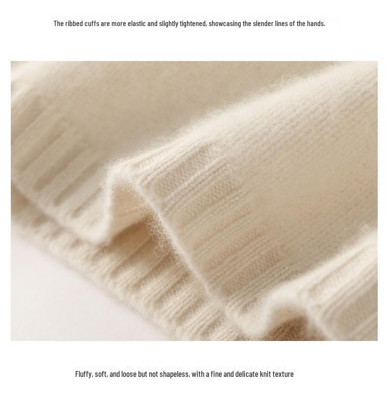 Women's High-Neck Knitted Pullover Wool Sweater - Long-Sleeved, Warm Autumn/Winter Top