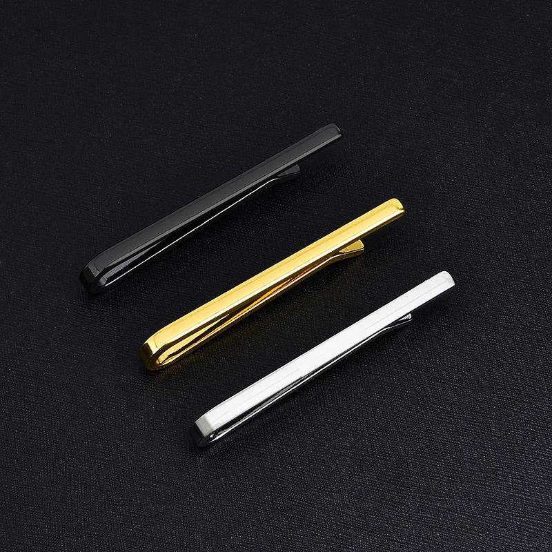 1 Piece Of Men'S Narrow Tie Clip Copper  Thin Small Silvery Golden Black Business Formal Wear