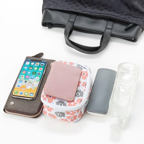 Isaac Water-Repellent Dot Jacquard Recycled Leather Combination 2-Way Tote Bag 1000713SC Navy (66)