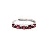 Bien Vetu Garnet Oval Tennis Ring 925 Silver 3X4Mm