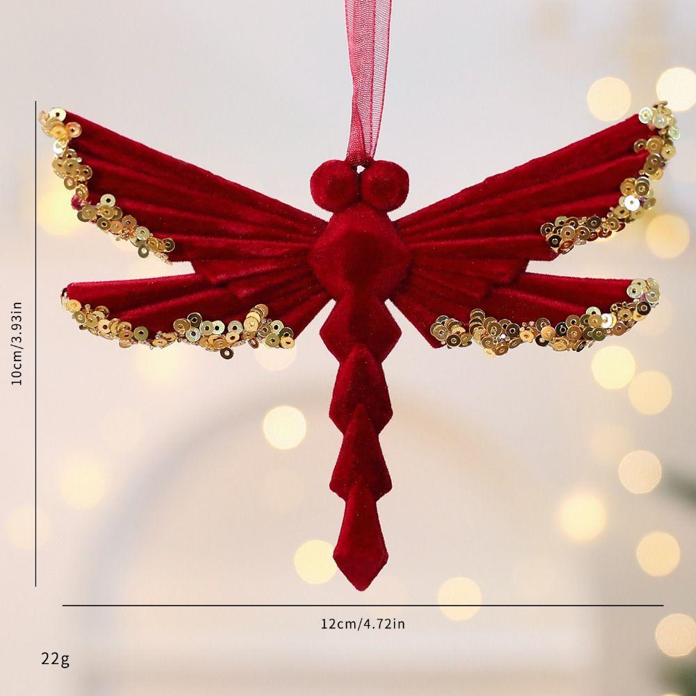 Red Xmas Tree Charm Bowknot Hanging Ornaments New Christmas Tree Pendant  Christmas
