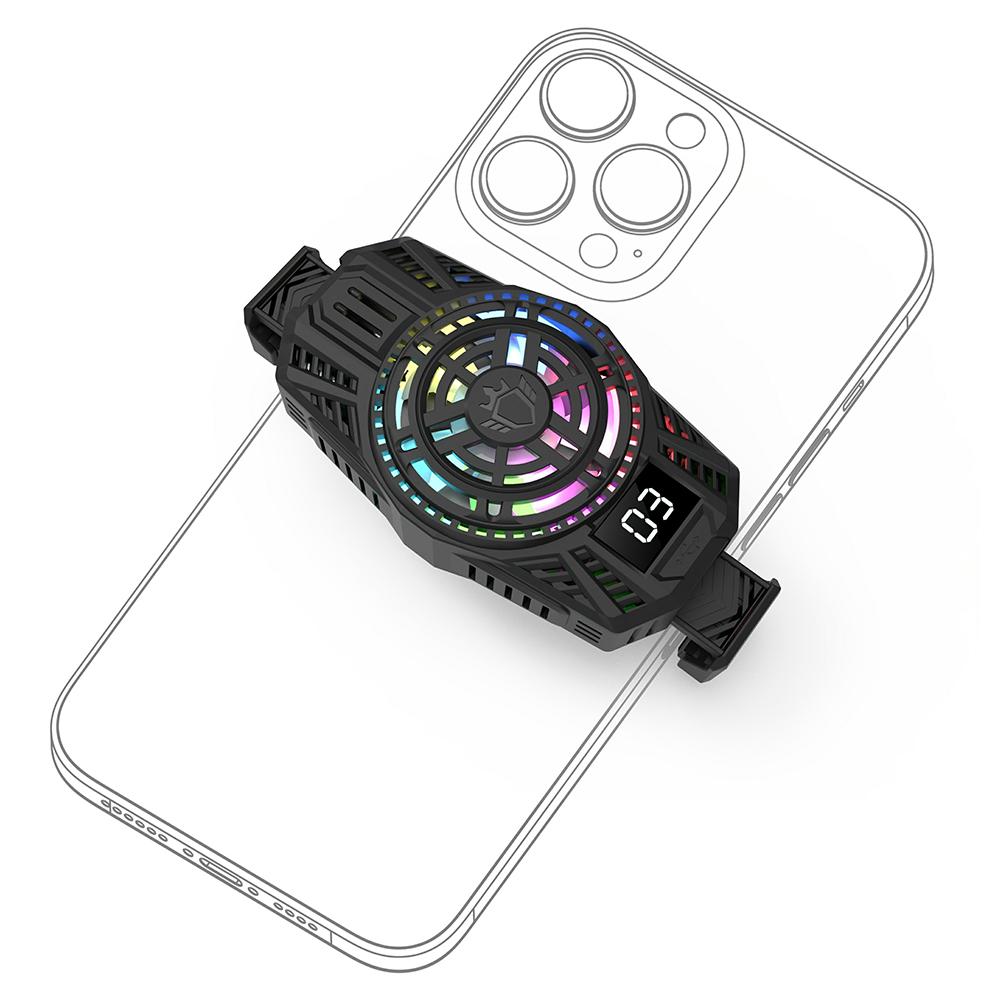 

S06 Semiconductor Mobile Phone Radiator Colorful Light Smartphone Gaming Heat Dissipation Cooler White