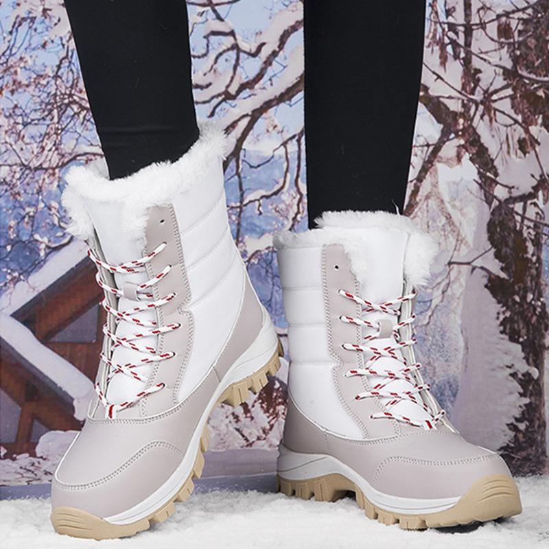 Fashion Waterproof Winter Boots Plush Women Mid-Calf Boots Cold-Proof Long Boot Outdoor Snow Boot Warm Women Shoes Botas Para Hombre