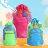 Faltbare Strandspielzeugtasche, Strand-Aufbewahrungstasche, Tragetasche aus Netzgewebe, Reise-Spielzeug-Organizer, Kleinigkeiten, Netz, Kordelzug-Aufbewahrungsrucksack
