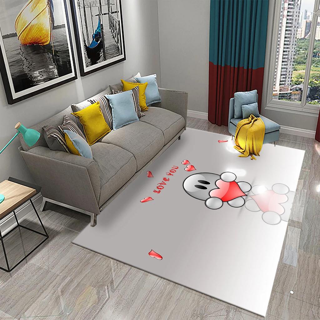 Romantic Valentines Day Love Printed Pattern Carpet Bedroom Non-slip Mat Home Living Room Bathroom Kitchen Home Decoration Mat